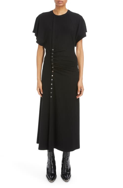 Rabanne Stud Detail Side Ruched Dress Black at Nordstrom, Us