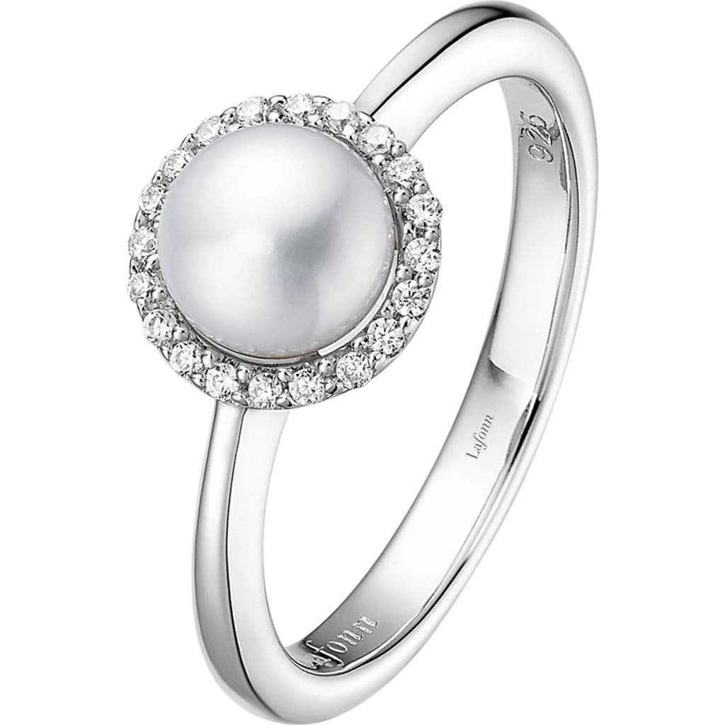 Lafonn Birthstone Halo Ring In June Pearl/silver