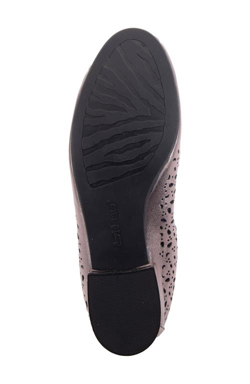 David Tate Laser Cut Ballet Flat In Pewter Calf