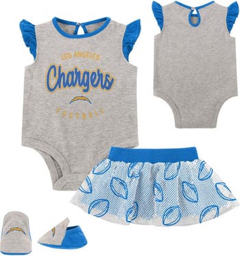 LA Chargers Baby Girls 3PC Short Sleeve Bodysuit