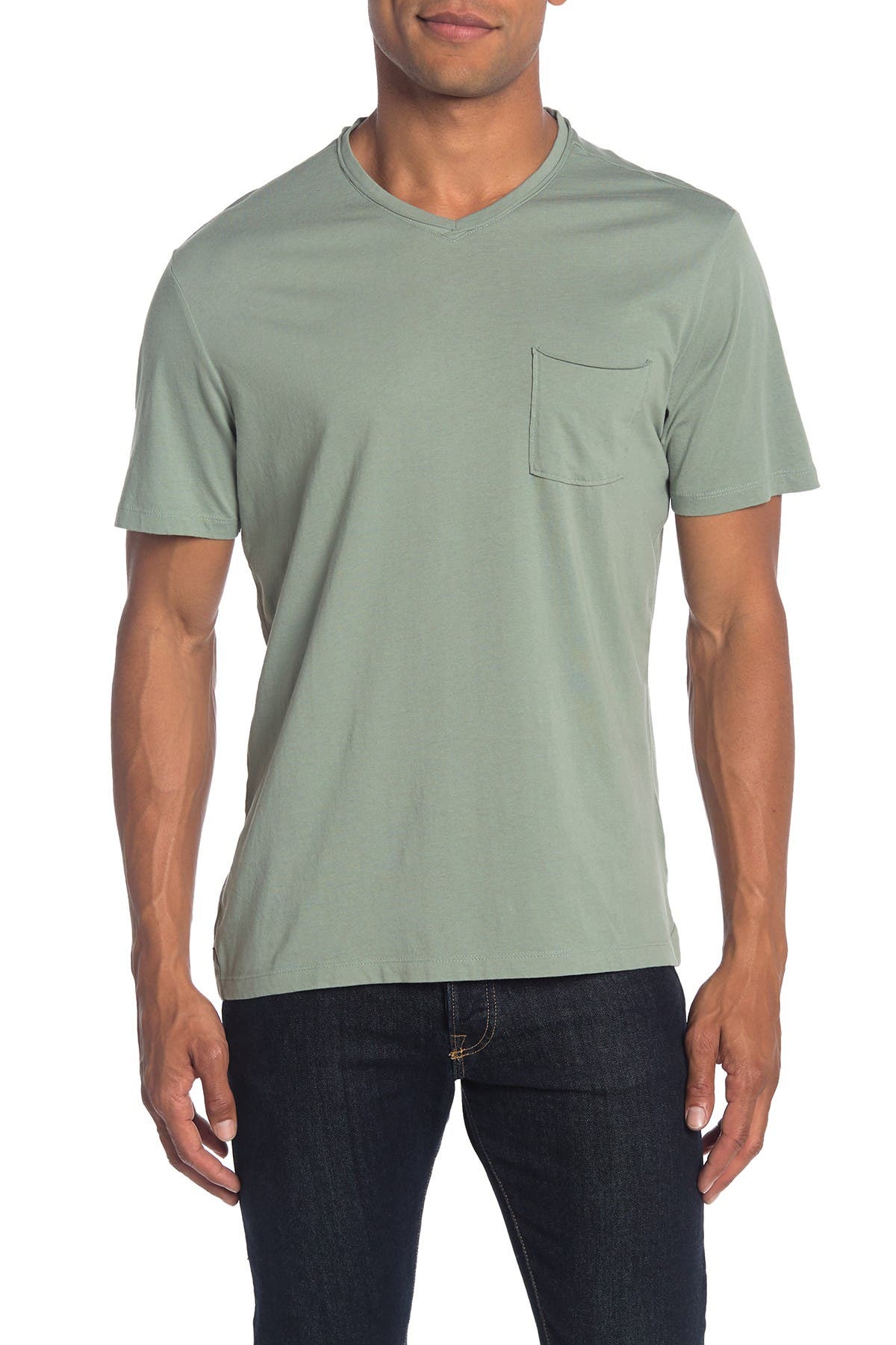 Robert Barakett Magog Rolled Edge V-neck T-shirt In Light/pastel Green4