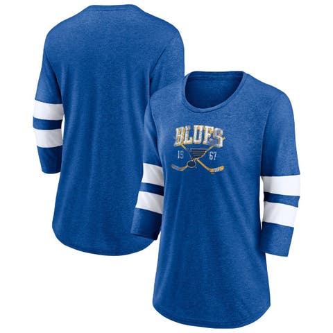 Men's Majestic Threads Heathered Light Blue St. Louis Cardinals Tri-Blend  Long Sleeve T-Shirt