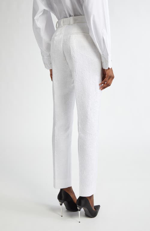 Shop Dolce & Gabbana Dolce&gabbana Brocade Skinny Pants In W0800 Bianco Ottico