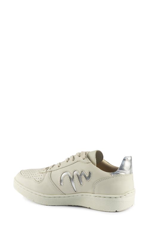Shop Sandro Moscoloni Perforated Low Top Sneaker In White/silver