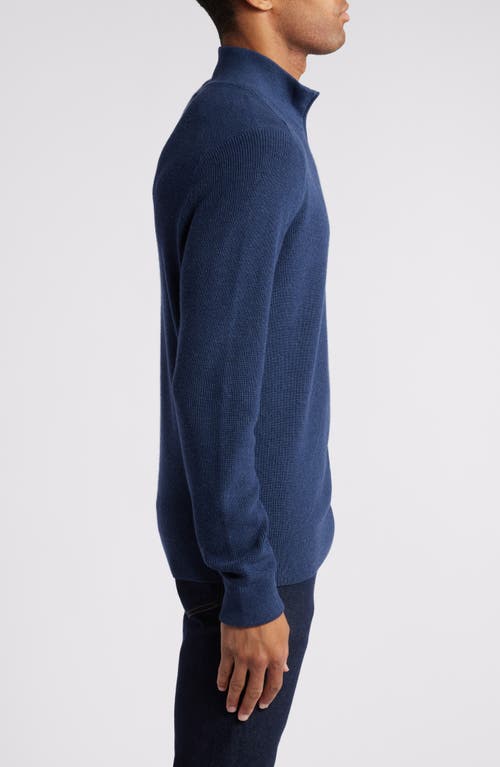 NORDSTROM NORDSTROM COTTON & CASHMERE QUARTER ZIP SWEATER 