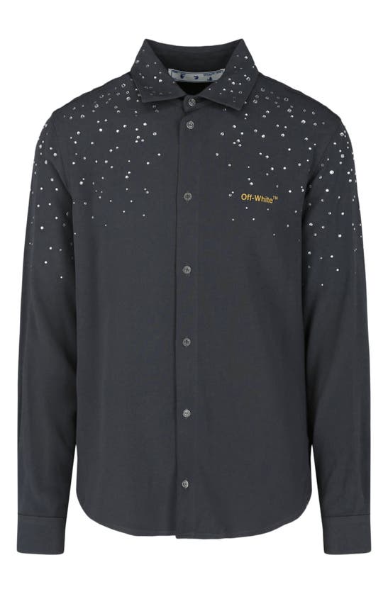 Shop Off-white Holiday Strass Button-up Shirt In Grey