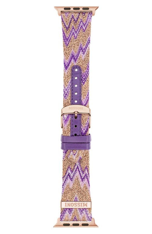 Shop Missoni Zigzag 24mm Textile Apple Watch® Watchband In Multi Purple
