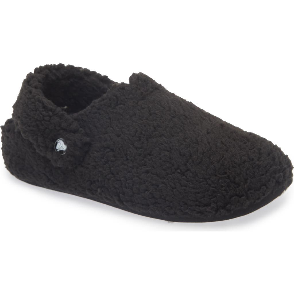 Crocs Classic Cozzzy Faux Fur Slipper Clog In Black