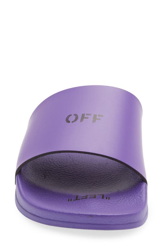 Off-white Logo Pool Slide Sandal In Violet Black