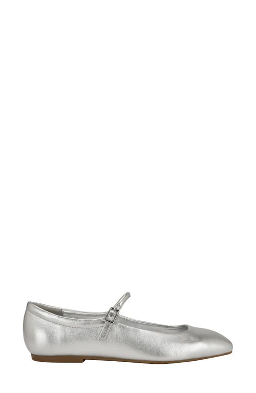 Shop Calvin Klein Emery Mary Jane Flat In Silver