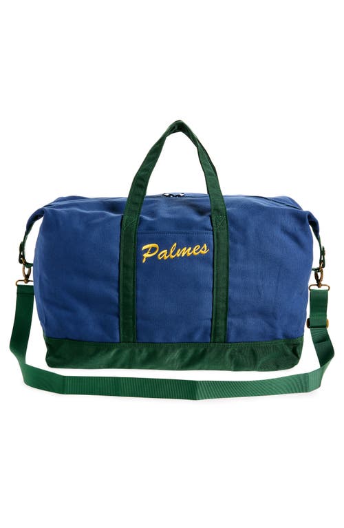 Shop Palmes Logo Canvas Duffle Bag In Navy