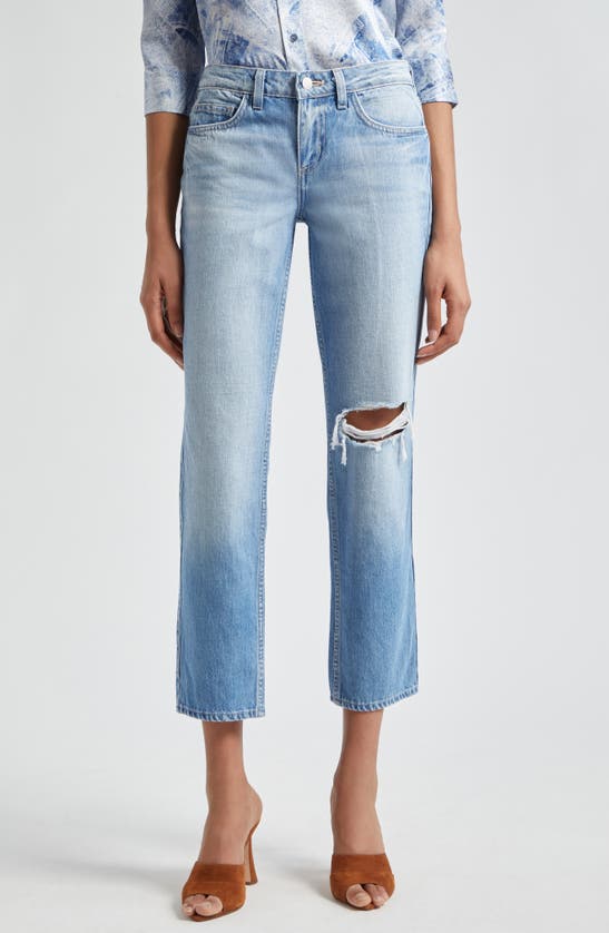 Shop L Agence Nevia Low Rise Slouch Straight Leg Jeans In Caruso Destruct