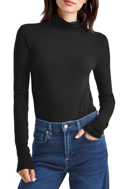 Splendid Long Sleeve Turtleneck Top In Black