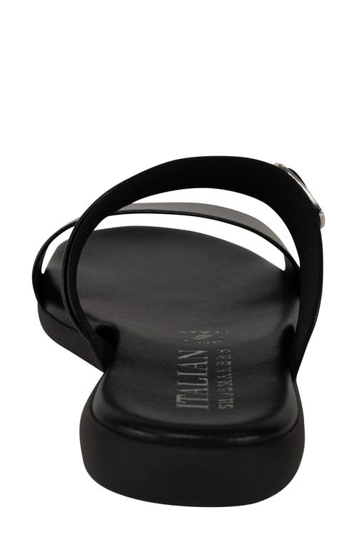 Italian Shoemakers Jelani Square Toe Slide Sandal In Black