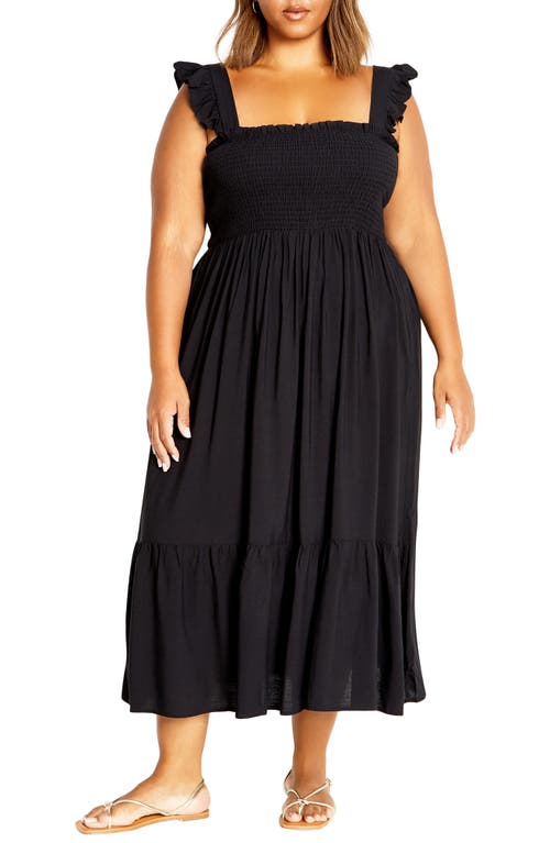City Chic Oasis Maxi Sundress In Black