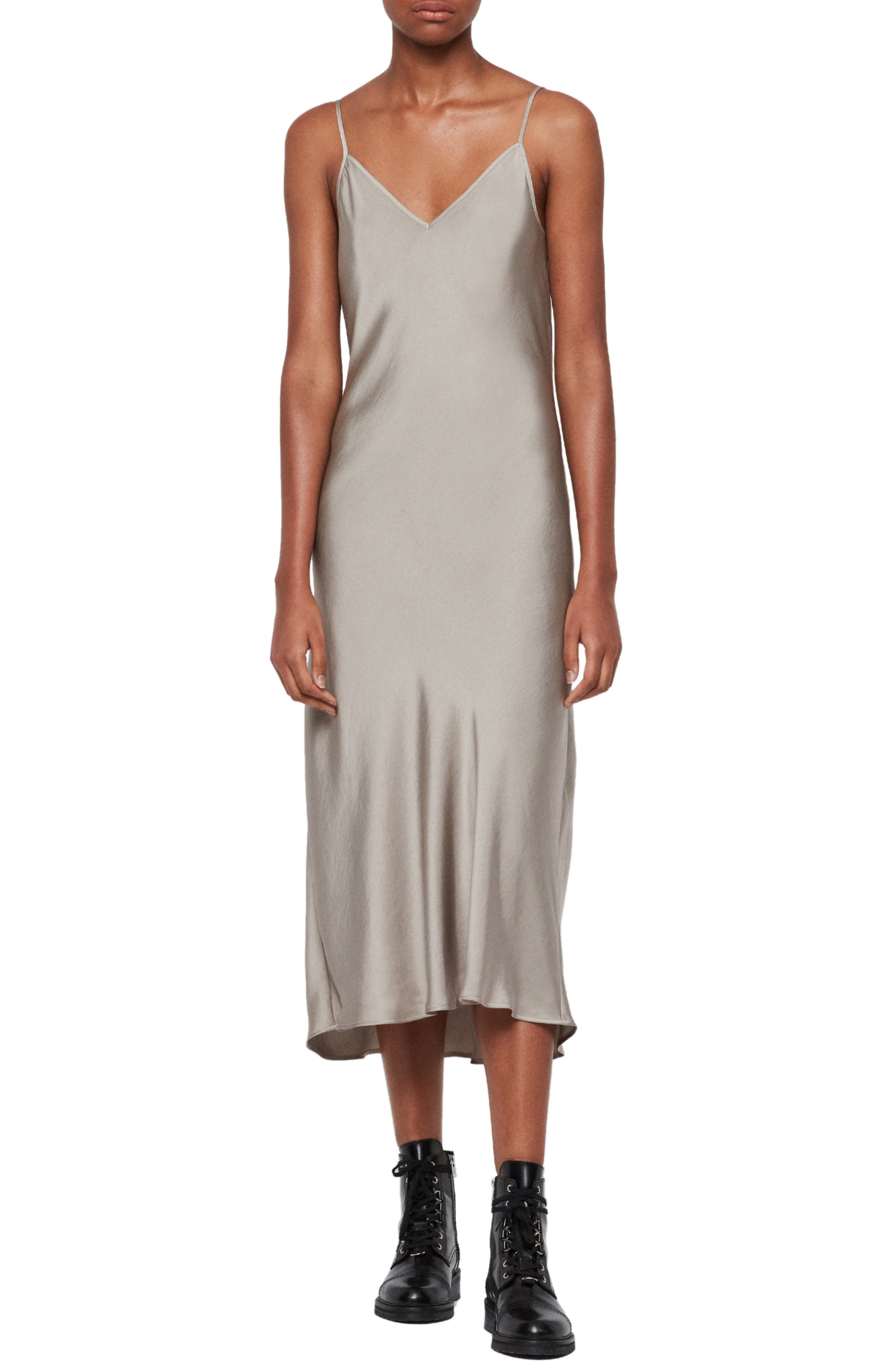 all saints satin dress with jumper