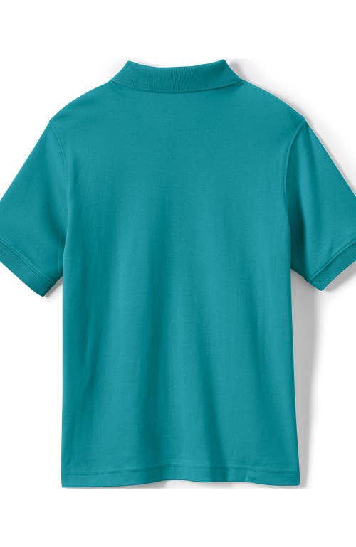Lands' End School Uniform Kids Short Sleeve Interlock Polo Shirt In Teal Breeze
