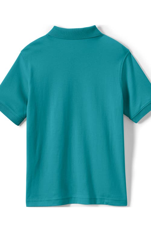 Shop Lands' End School Uniform Kids Short Sleeve Interlock Polo Shirt In Teal Breeze