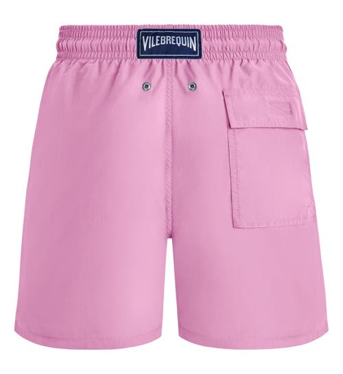 Shop Vilebrequin Solid Recycled Polyamide Swim Shorts In Guimauve