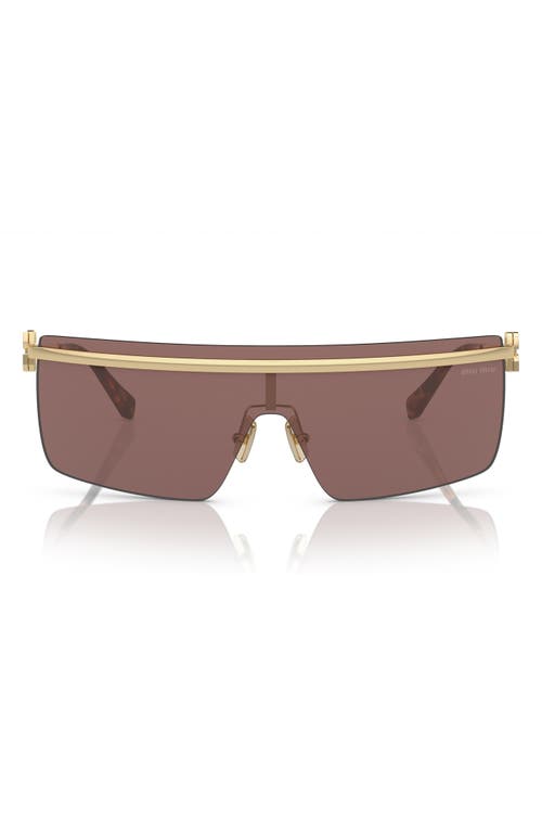 Miu Miu 142mm Rimless Shield Sunglasses In Brown
