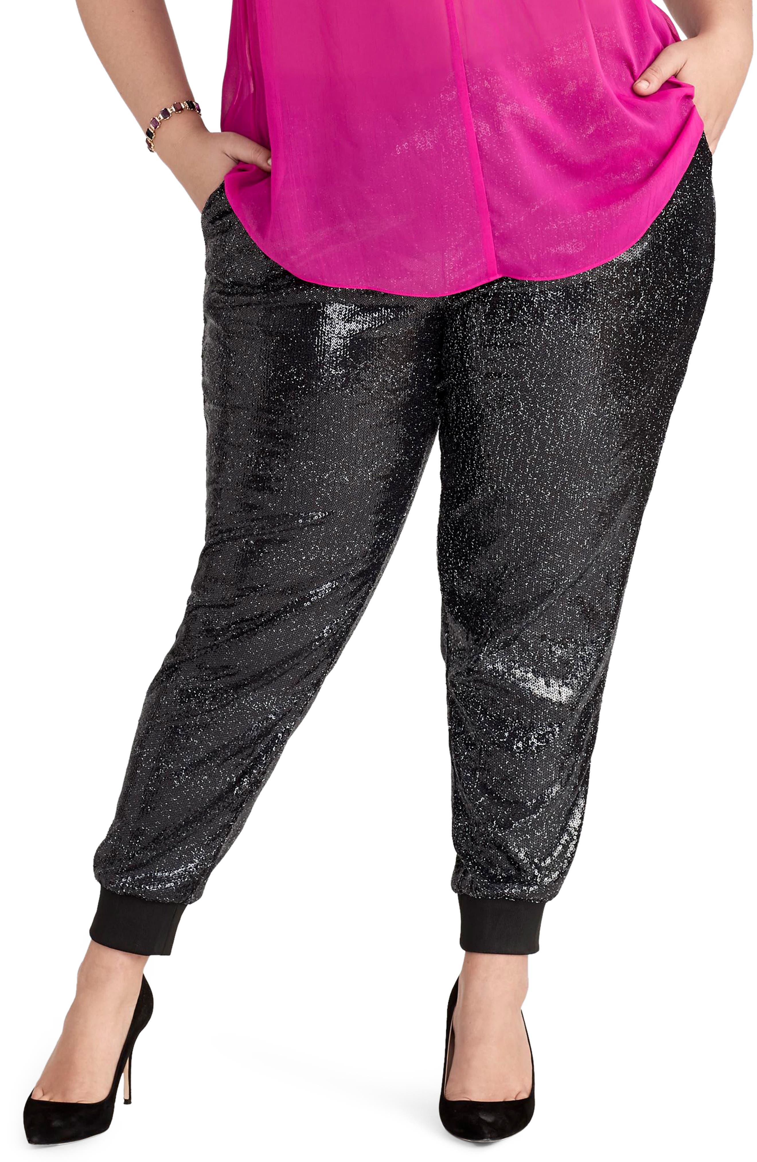 plus size sequin joggers