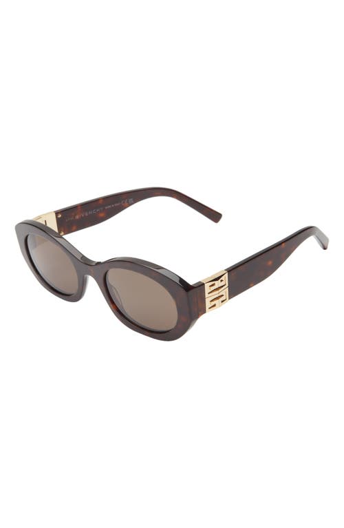 Shop Givenchy 4g Oval Sunglasses In Dark Havana/brown