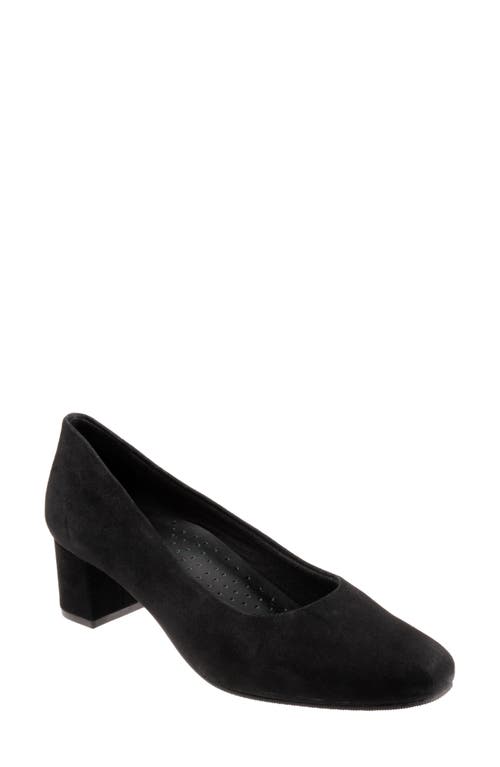 Trotters Daria Block Heel Pump Black Suede at Nordstrom,