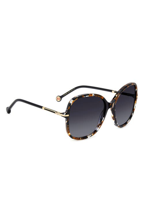 Carolina Herrera 58mm Gradient Square Sunglasses In Black Havana Gold/dark Grey