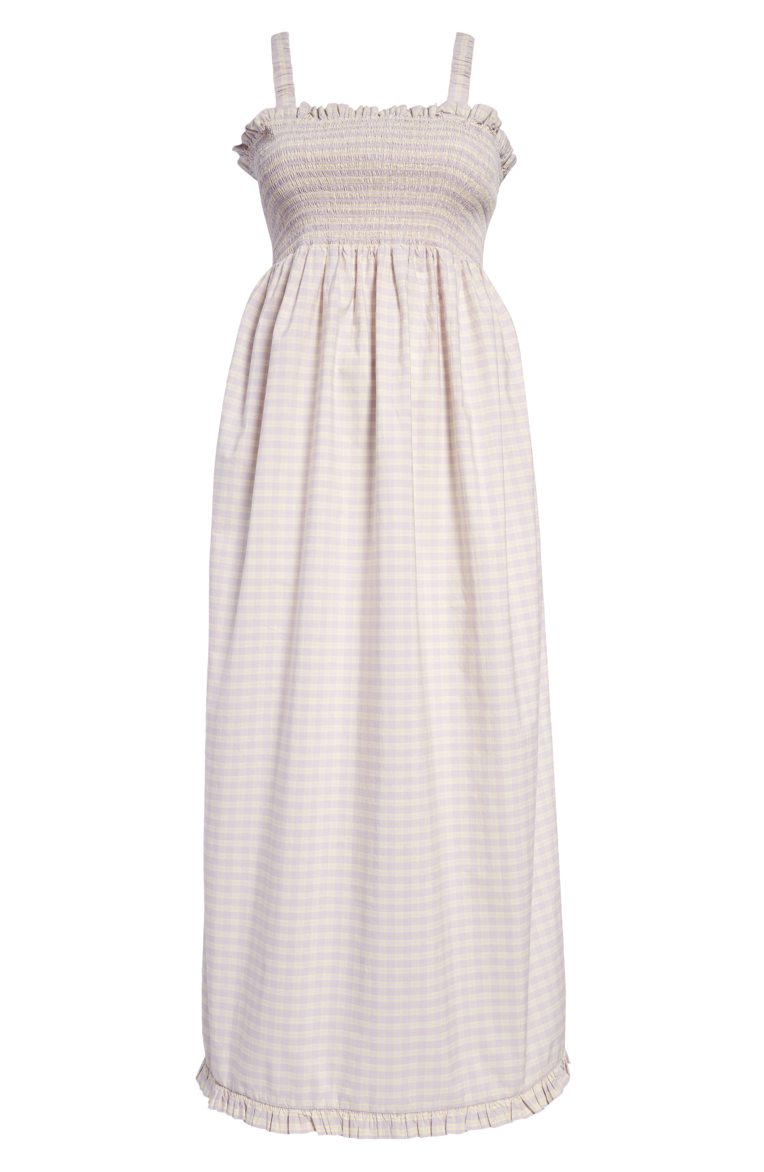 Scrunchi Smocked Ruffle Maxi Dress 