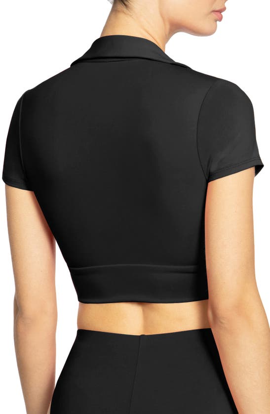 Shop Robin Piccone Ava Shirt Bikini Top In Black