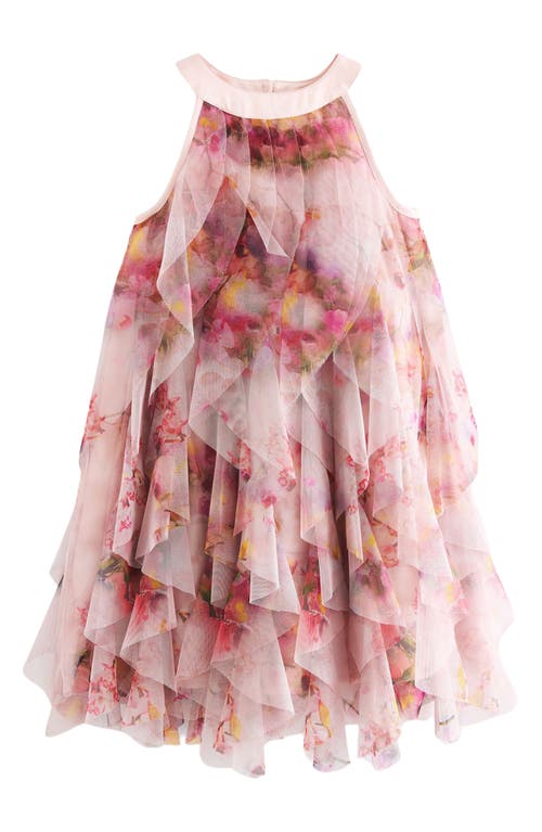 Ted Baker Baker By  Kids' Vertical Ruffle Tulle Dress In Pink