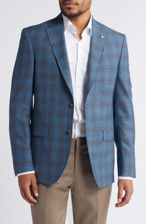 Shop Ted Baker London Jay Slim Fit Deco Plaid Wool Sport Coat In Teal