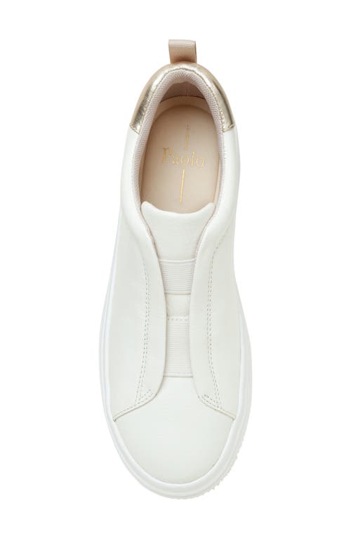 Shop Linea Paolo Golde Platform Sneaker In White/gold