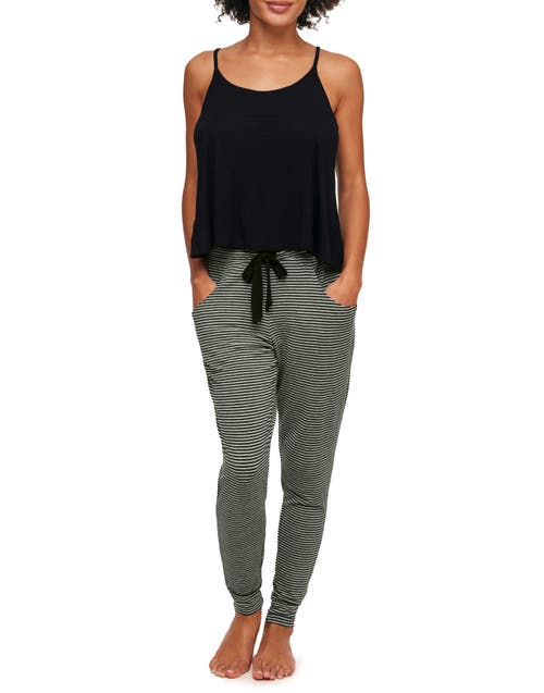 Adore Me Clair Pajama Tank & Jogger Set In Stripe Grey