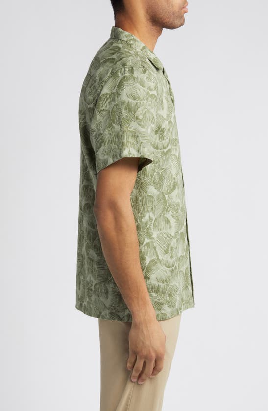 Shop Nordstrom Nalgae Abstract Print Linen Camp Shirt In Green- Olive Nalgae Print