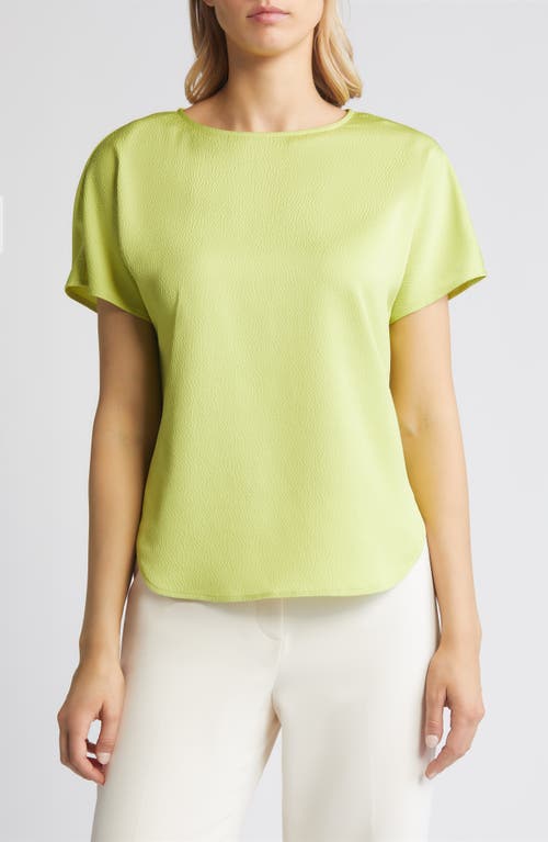 Anne Klein Textured Short Sleeve Top Sprout at Nordstrom,