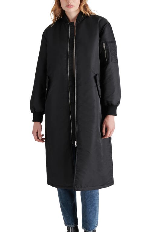 Shop Steve Madden Vindy Insulated Zip-up Coat In Black