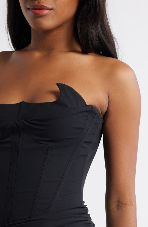 Shop Mistress Rocks Strapless Corset Cocktail Minidress In Black