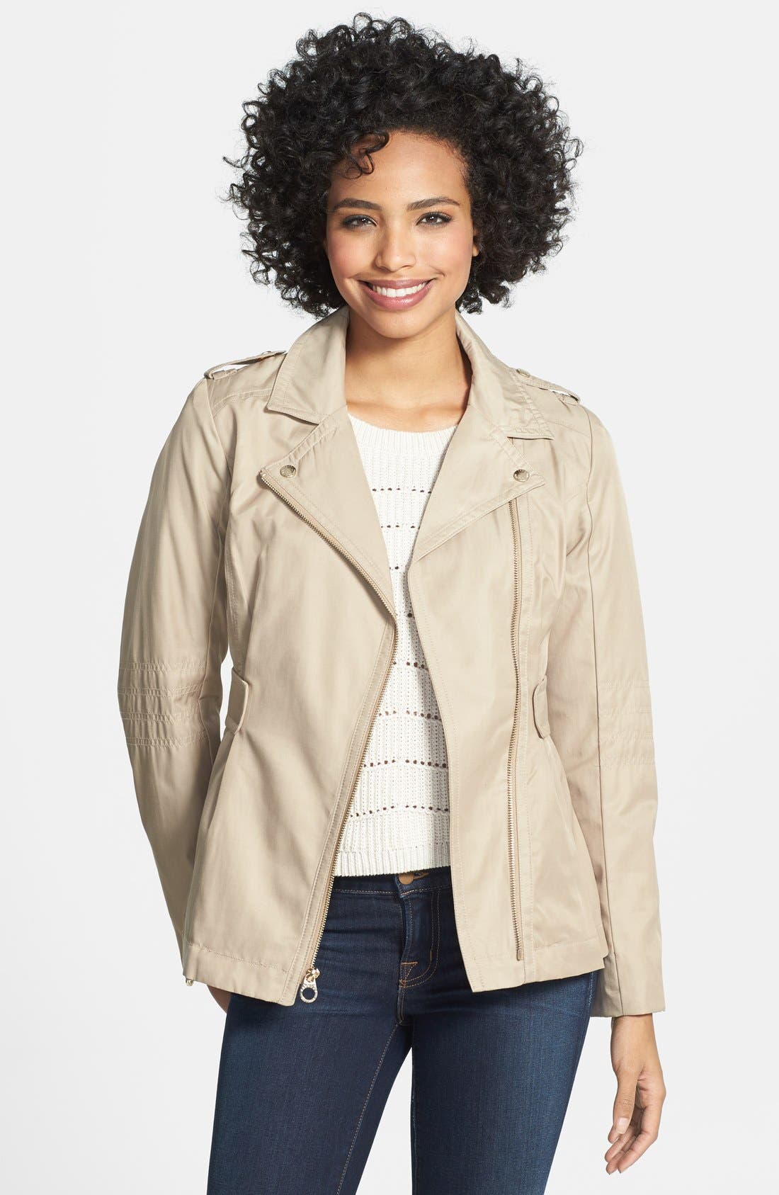 Laundry by Design Water Resistant Faux Leather & Twill Jacket Nordstrom