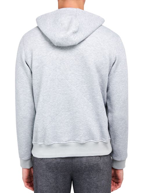 Brooklyn Brigade Solid Quilted Knit Hoodie In Grey Heather