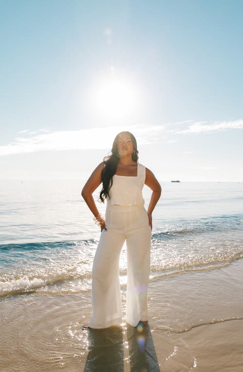 Petal And Pup Petal & Pup Devlin Linen Wide Leg Pants In White