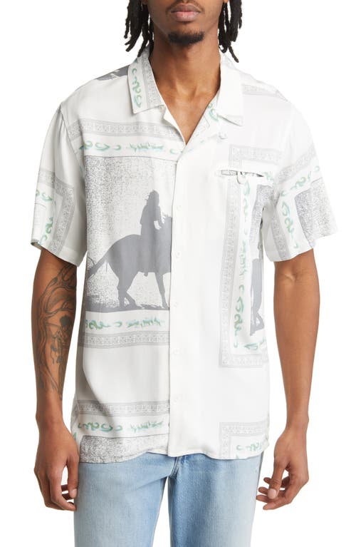 JUNGLES If Wishes Were Horses Short Sleeve Camp Shirt in White