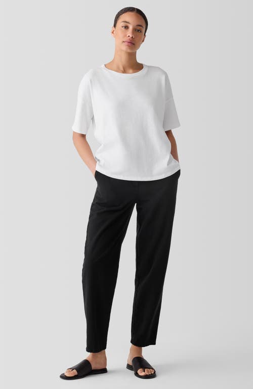 Shop Eileen Fisher Crewneck Organic Cotton T-shirt In White