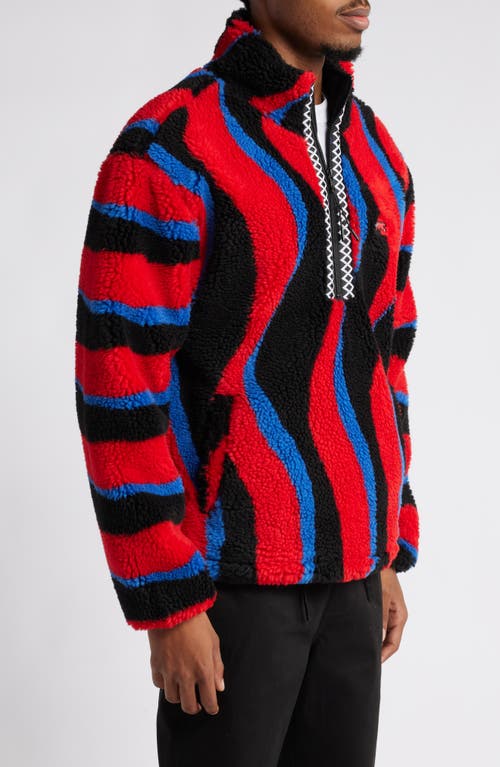 Shop Icecream Swirl Stripe Fleece Half Zip Pullover In Turkish Tea