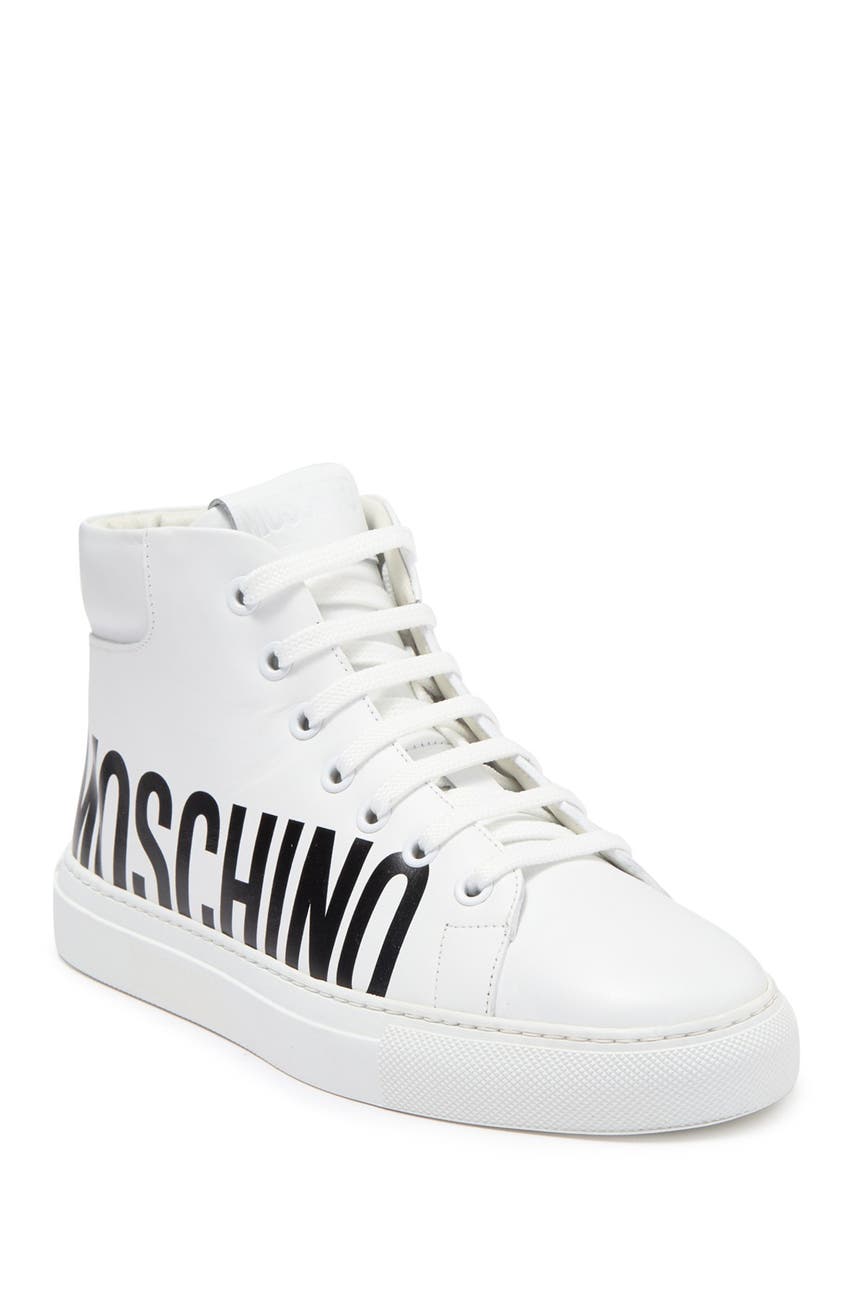 MOSCHINO | Logo High Top Leather Sneaker | Nordstrom Rack