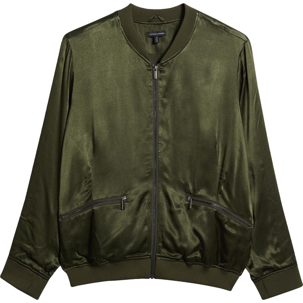 Universal Standard Satin Bomber In Nori