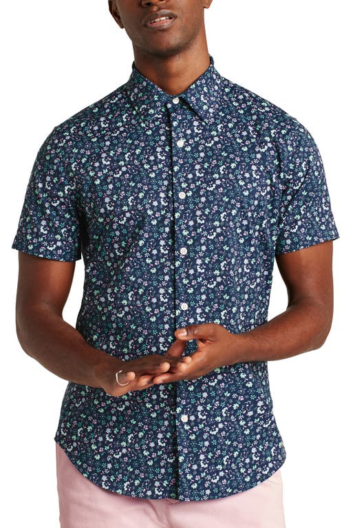 Slim Fit Floral Short Sleeve Stretch Button-Up Shirt in Weekend Floral