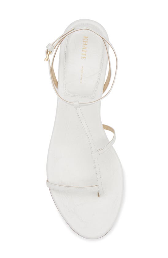 Shop Khaite Jones Asymmetric T-strap Sandal In White
