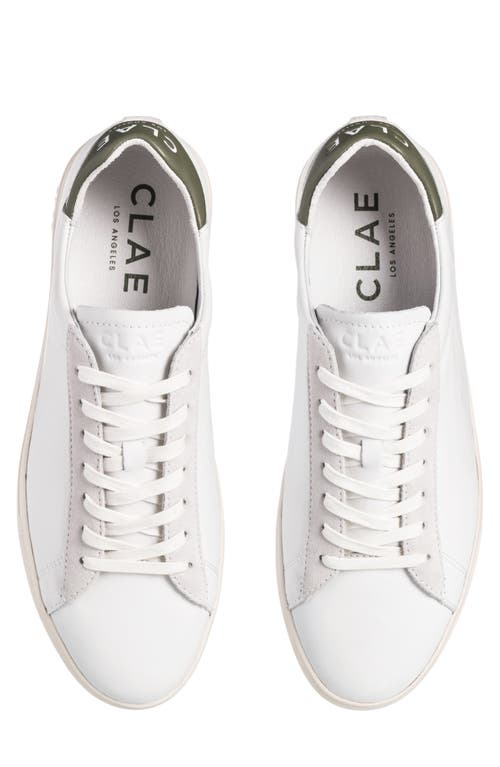 Shop Clae Bradley California Sneaker In White/olive Leather