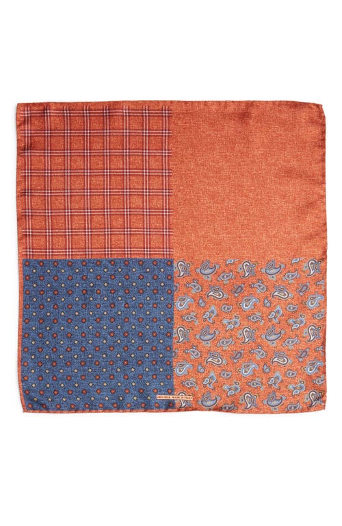 Shop Nordstrom Four Panel Silk Pocket Square In Orange